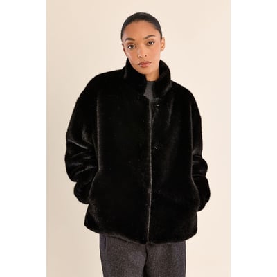 Manteau en tissu duveteux, col montant MOLLY BRACKEN