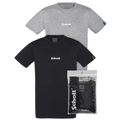 Lot De 2 T-shirt Col Rond Logo Schott SCHOTT