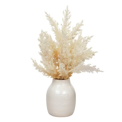 Composition florale artificielle avec vase en grès JAMES ATMOSPHERA