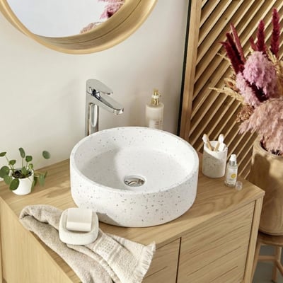 Vasque à poser ronde en terrazzo 38cm MOB IN