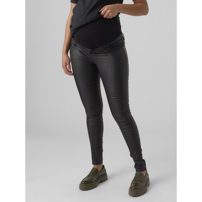 Pantalon slim en cuir noir hotsell