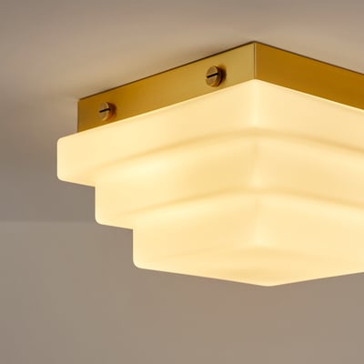 Plafón o aplique, vidrio opalino, ancho 27,5 cm, DECAR LA REDOUTE INTERIEURS