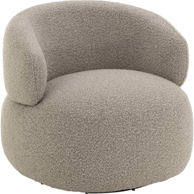 Fauteuil pivotant rond en bois assise mousse RECOLLECTION
