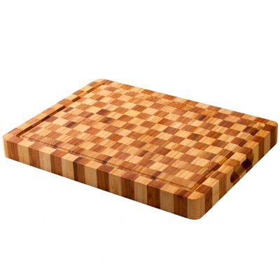 Planche à découper rectangulaire en bambou damier 37.5x28x3.5cm WADIGA