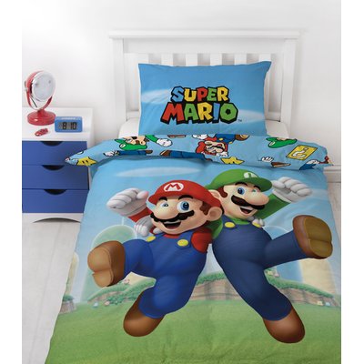 Parure de Lit Enfant Imprimée Réversible, MARIO ET LUIGI SUPER MARIO