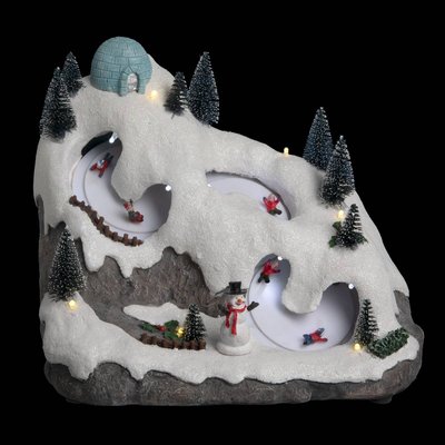 Village de Noël luge et igloo animé musical 12 LED + transfo FEERIC LIGHTS & CHRISTMAS