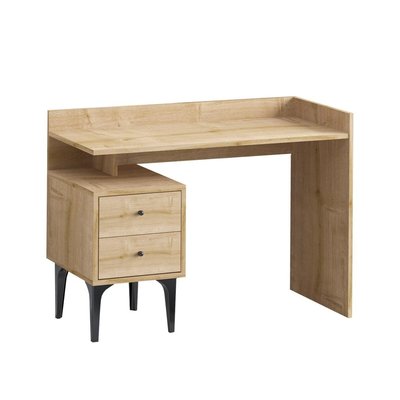 Bureau avec rangement 2 tiroirs décor bois chêne L100 cm - PUUK CALICOSY