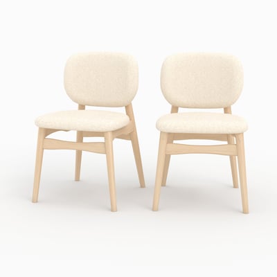 Lot de 2 chaises en tissu bouclé - PAULETTE MAISON PAVANE