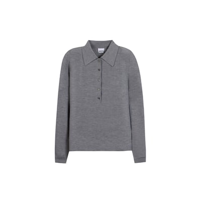Pull tricot côtelé col polo boutonné IKKS