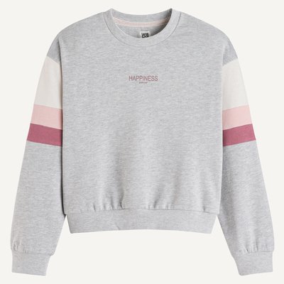 Sweat larga de gola redonda e com mensagem, em moletão LA REDOUTE COLLECTIONS