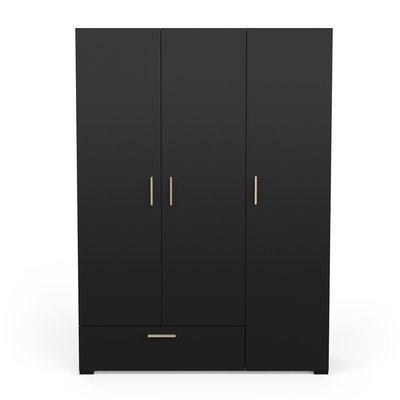 Armoire 3 portes, 1 tiroir et penderie avec lingère - L134,6 cm CALICOSY