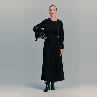 Robe longue cintrée unie MONOPRIX