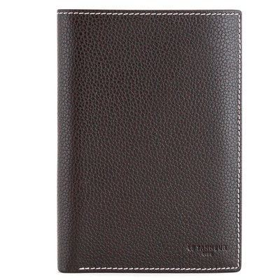 Portefeuille vertical zippé 2 volets grand en cuir grainé CHARLES LE TANNEUR