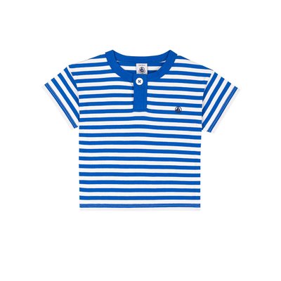 Camiseta de algodón a rayas de manga corta PETIT BATEAU