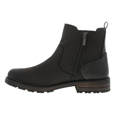 Boots chocolat à talon décroché bas avec un zip et un soufflet élastiqué MUSTANG