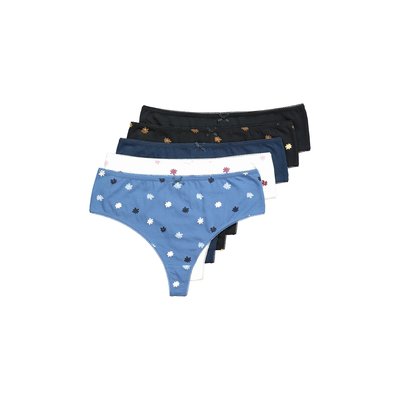 Strings, lot de 5. Fleurs/couleur unie ULLA POPKEN