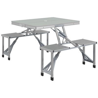 Ensemble table et chaise de camping pliant forme valise pique-nique alu OUTSUNNY