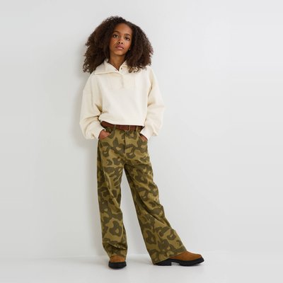 Pantalon en coton twill imprimé MONOPRIX