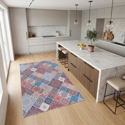 Tapis kilim à motif géométrique authentique, LYN11 BOHEME UN AMOUR DE TAPIS