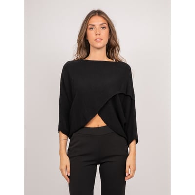Pull Court Base Croisée Et Manches Chauve-souris Kendy DONA LISA