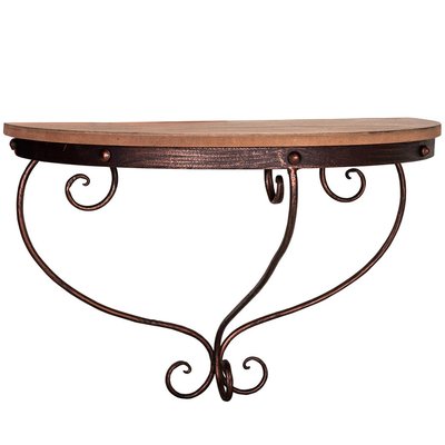 Console Murale Demi Cercle Bois et Fer WADIGA