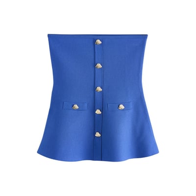 Top bandeau à basque en maille élégante NEXT