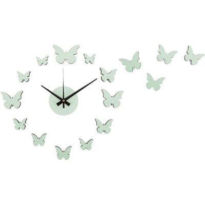Horloge murale pastel DIY Butterfly Vert clair PRESENT TIME