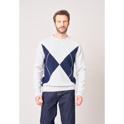 Pull homme motif losanges maille douce PIERRE DEELUXE