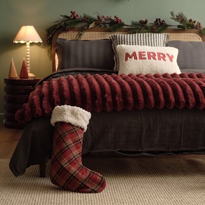 52cm Heritage Noel Red Check Stocking SO'HOME
