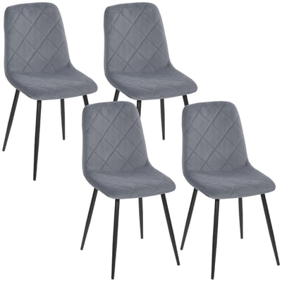 Chaise de salle à manger Polyester Gris HOMCOM