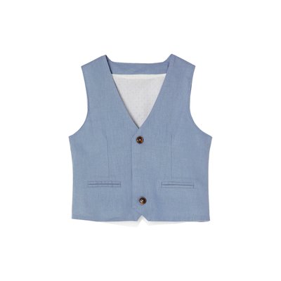 Veste sans manches de cérémonie en coton/ lin VERTBAUDET