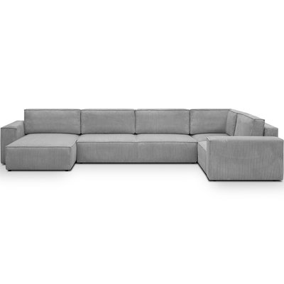 Canapé d'angle droit convertible 8 places en velours côtelé - HARPER MOD HOMIFAB