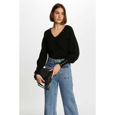 Fine Knit Jumper with V-Neck MORGAN