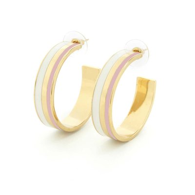 Boucles d'Oreilles Créoles Email New-York DRAEGER PARIS