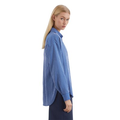 Blouse à rayures relaxed en mélange crinkle-viscose MARC O'POLO