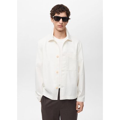 Surchemise lin et coton avec poche MANGO MAN