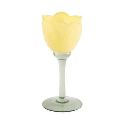 Porte-bougie chauffe-plat fleur en verre NEXT