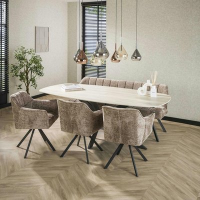 Table en céramique avec pied central 215 cm COLISEE PIER IMPORT