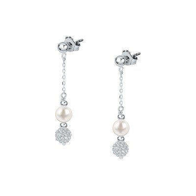 Boucles d'oreilles en argent 925 et perle synthétique CLEOR