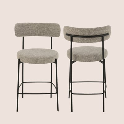 Chaises de bar en métal noir et bouclette (lot de 2) - GERDA HELLIN, DEPUIS 1862