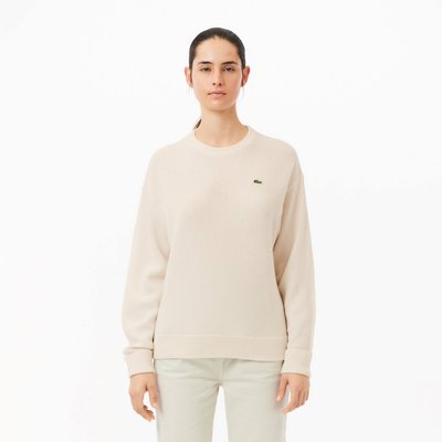 Pull relaxed fit laine cardée point mousse LACOSTE