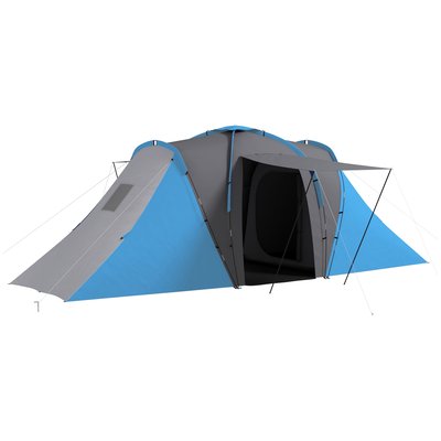 Tente de camping familiale 4-6 pers. fibre verre polyester OUTSUNNY