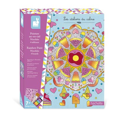 Kit Créatif - 4 Tableaux Peinture Arc-en-ciel Mandala JANOD