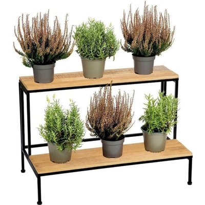 Support pour plantes en bois recyclé et métal style industriel RECOLLECTION