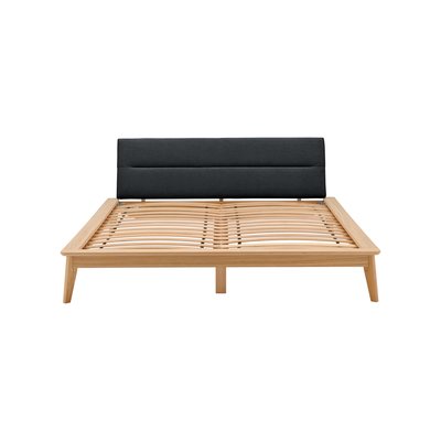 Lit bois avec tête de lit tissu Atia CAMIF