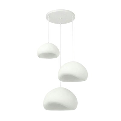Suspension blanche design organique 3 abat-jour NOXIS PIER IMPORT