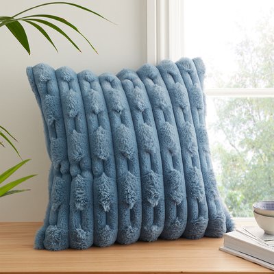 Carved Faux Fur Filled Cushion BIANCA FINE LINENS