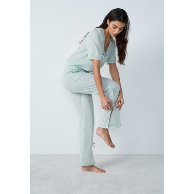 Pantalon de pyjama en coton coupe droite à carreaux détails nœuds POUPI ETAM