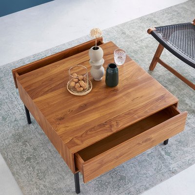 Table basse en teck massif et métal  LINA BERAH GETAH