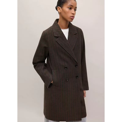 Manteau en mélange de laine à rayures MANGO TEEN